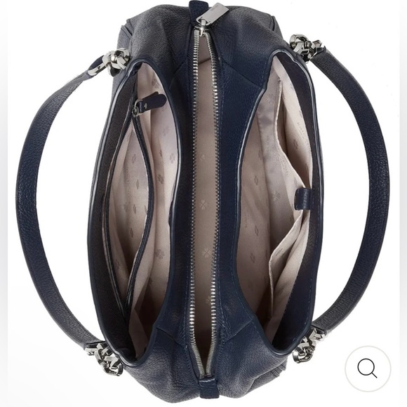 Kate Spade - Hailey Medium Pebbled Leather Shoulder Bag - Navy - Picture 3 of 10